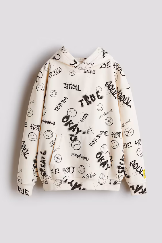Толстовка с капюшоном и принтом