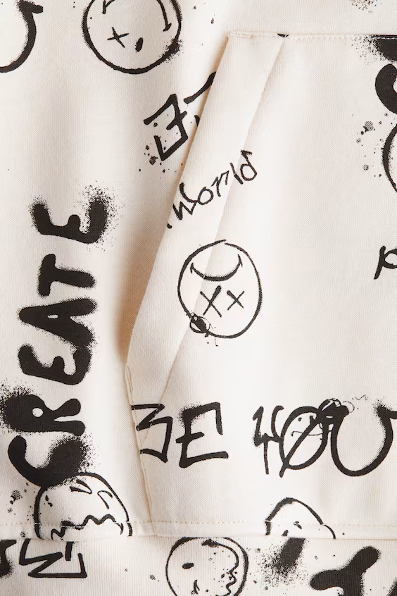 Толстовка с капюшоном и принтом