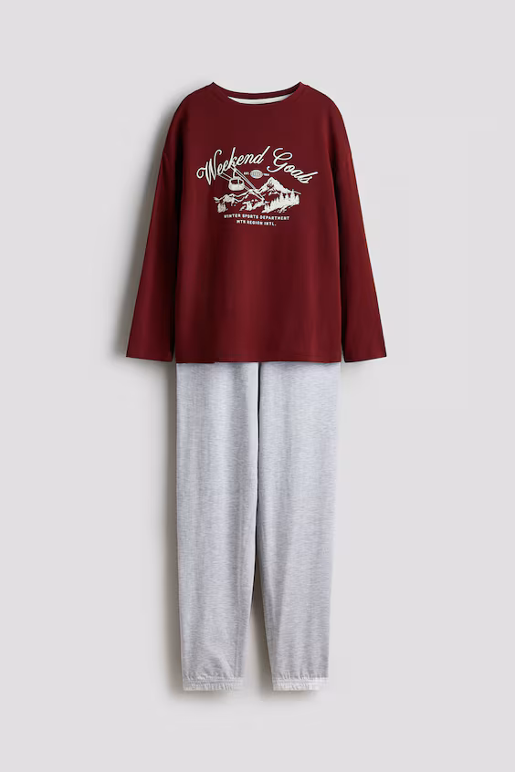 Пижама из хлопка с принтом