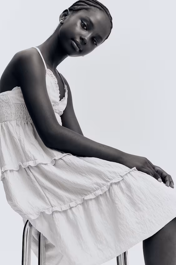 Платье с оборками smock