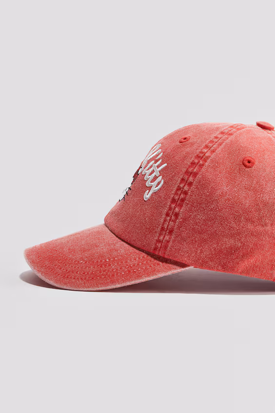 Бейсболка из хлопкового денима с узором