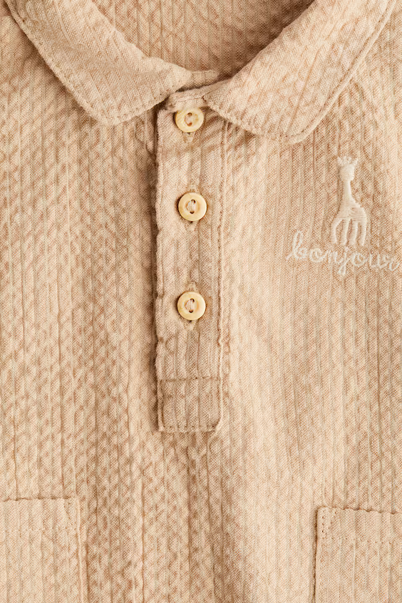 Пышный комбинезон из хлопка с морщинами