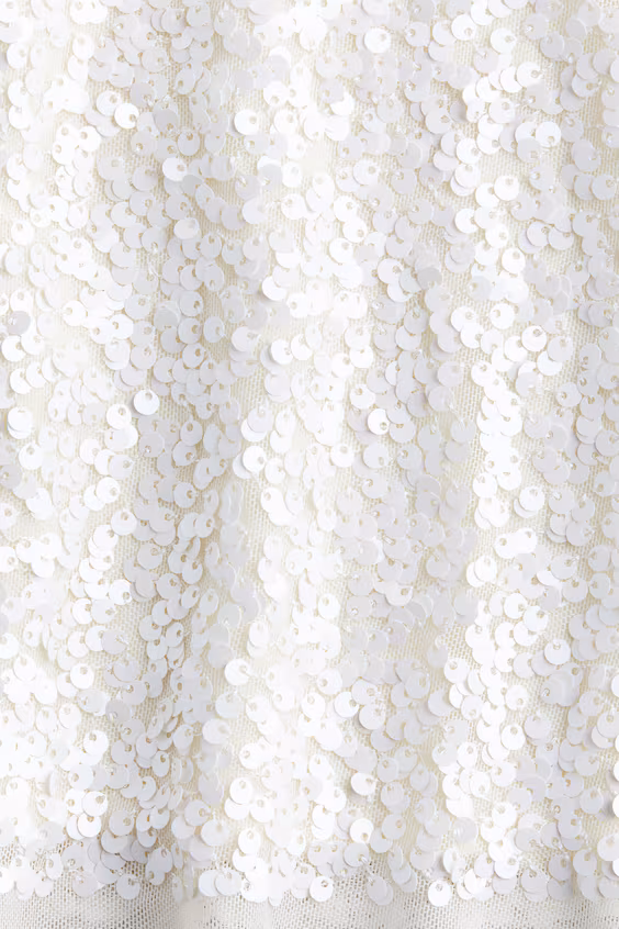 Платье из льна a-силуэта с пайетками