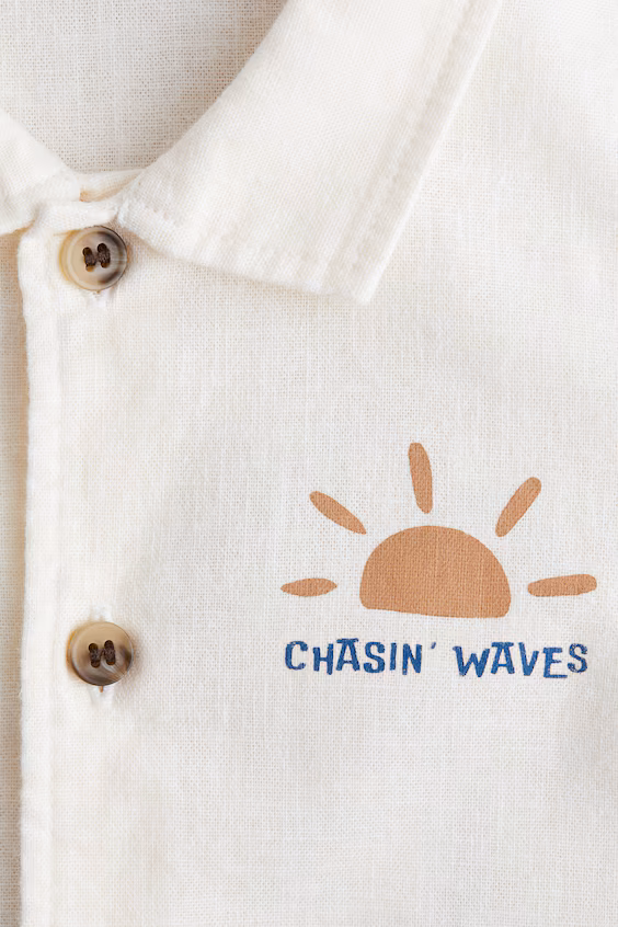 Рубашка из льняной смеси h&m