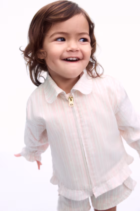 Рубашка-пиджак из смеси льна с оборками