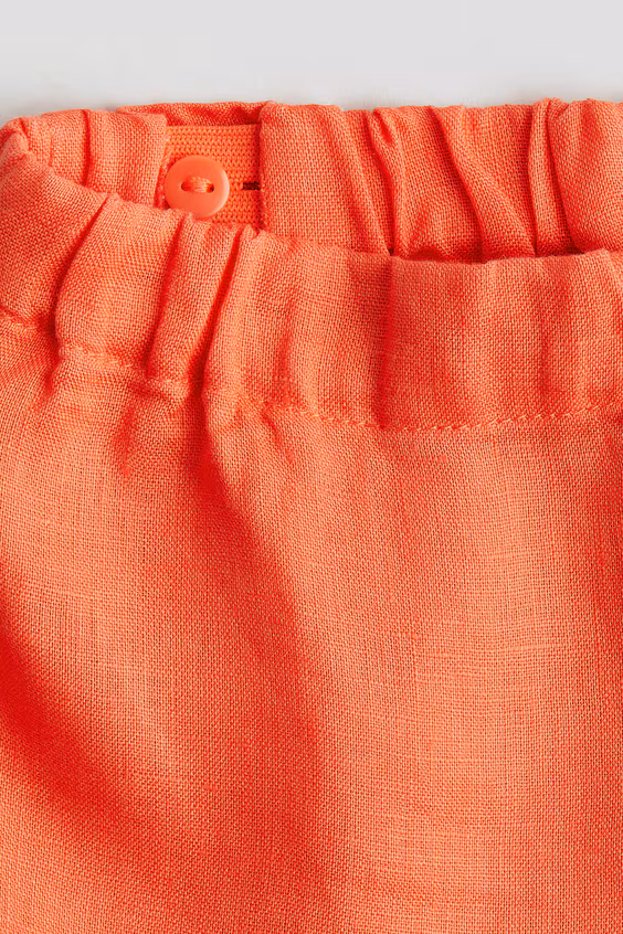 Шорты из льна с оборками