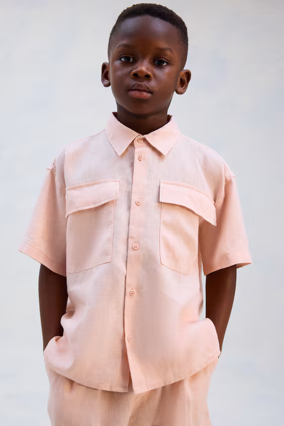 Свободная рубашка из льна