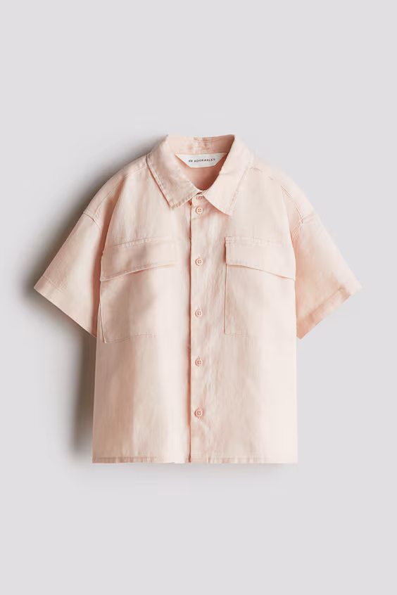 Свободная рубашка из льна