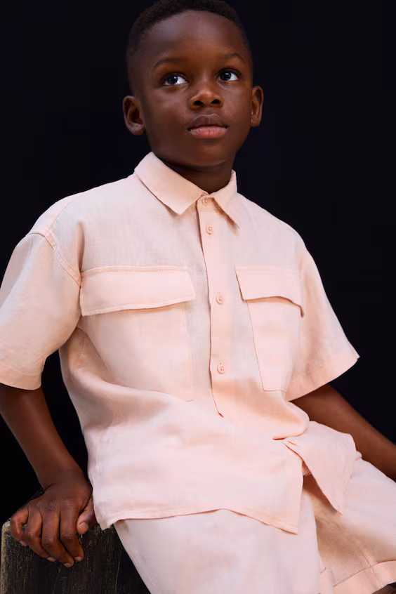 Свободная рубашка из льна