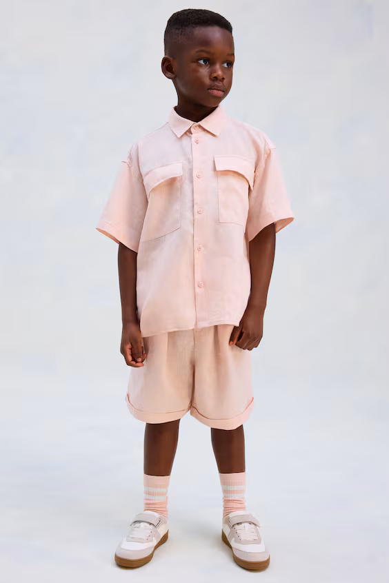 Свободная рубашка из льна