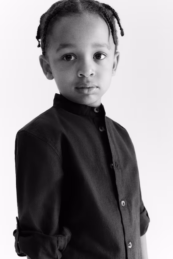 Рубашка с воротником из смесового льна