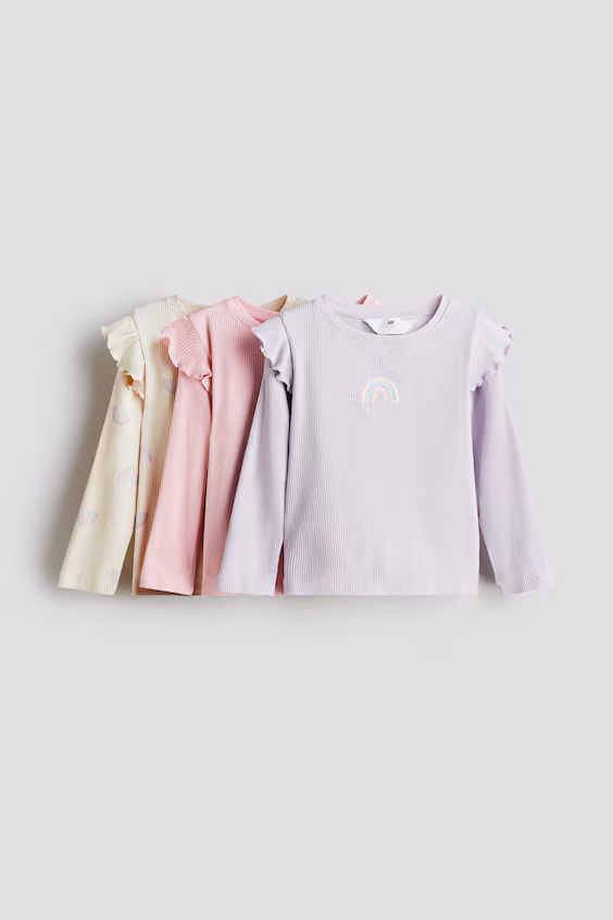 Набор из 3-х топов из джерси с оборками