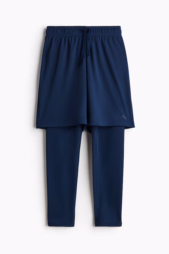 Шорты для спорта поверх термо-лосин