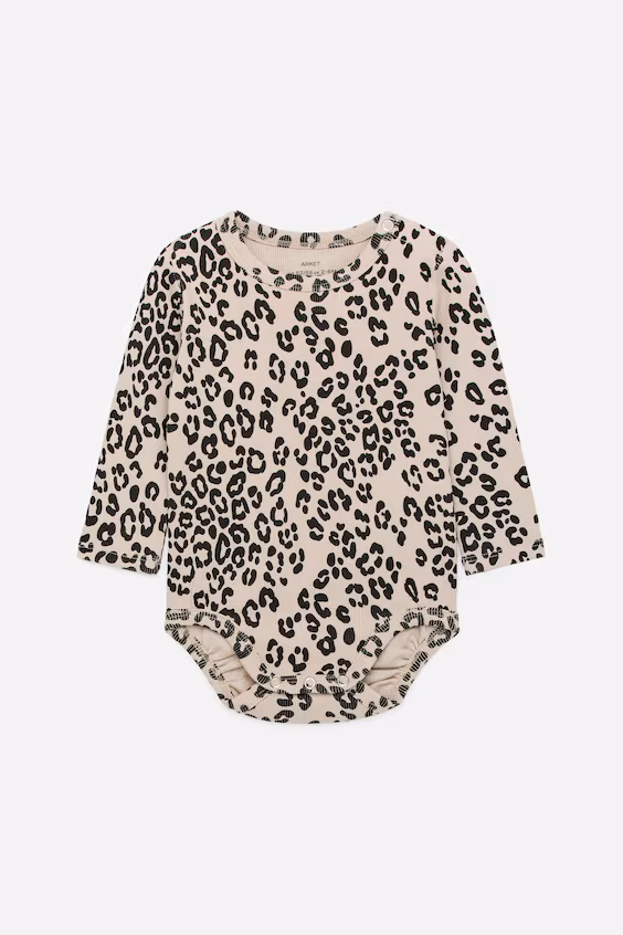 Длинный рубчиковый боди с длинным рукавом