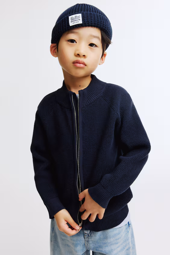 Кардиган из хлопковой ткани с молнией