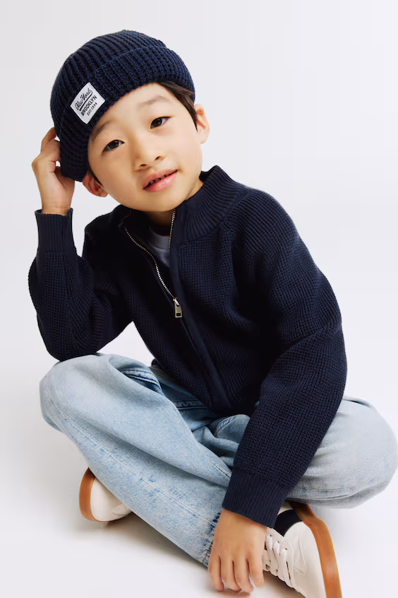 Кардиган из хлопковой ткани с молнией