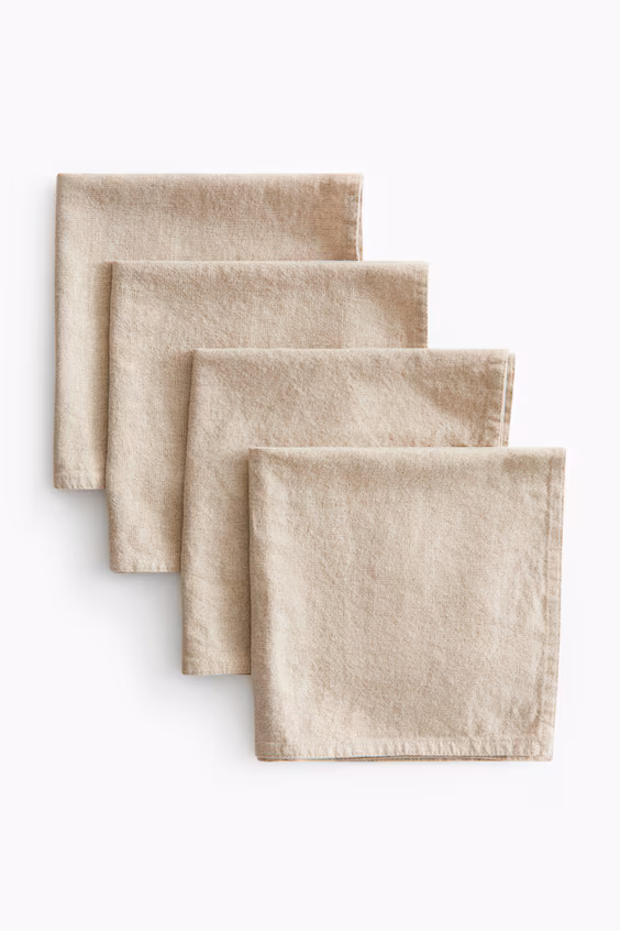 Набор из 4 салфеток из смесового льна