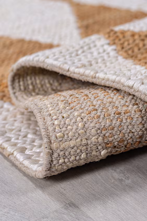 Коврик effie diamond в объемном дизайне из джута