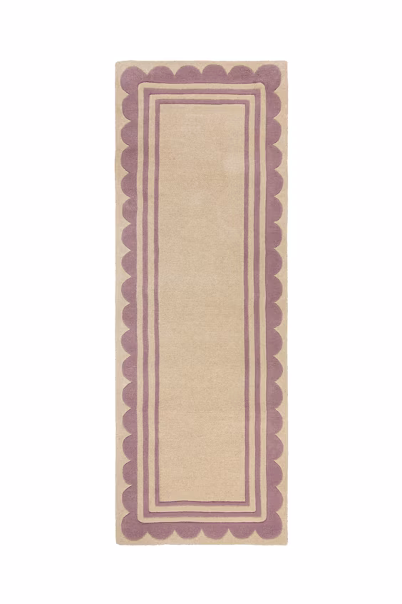 Коврик для бегущего маршрута из шерсти с каймой lois scallop