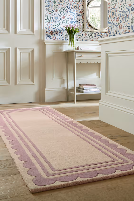 Коврик для бегущего маршрута из шерсти с каймой lois scallop