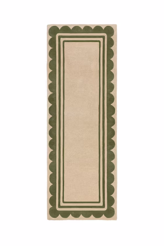 Коврик для бегущего маршрута из шерсти с каймой lois scallop