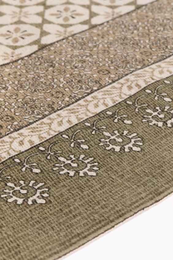 Хлопковый коврик с бахромой