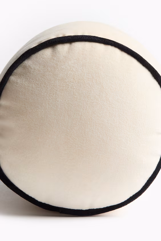 Цилиндрическая подушка из велюра