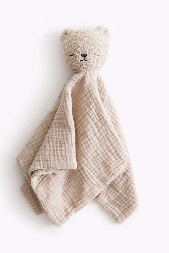 Плед из хлопка с мягким плюшевым медвежонком