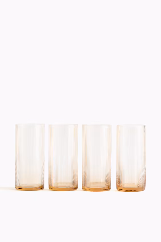 Набор из 4 высоких бокалов с полосатым эффектом