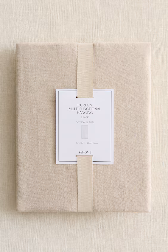Набор из 2 штор из льняной смеси