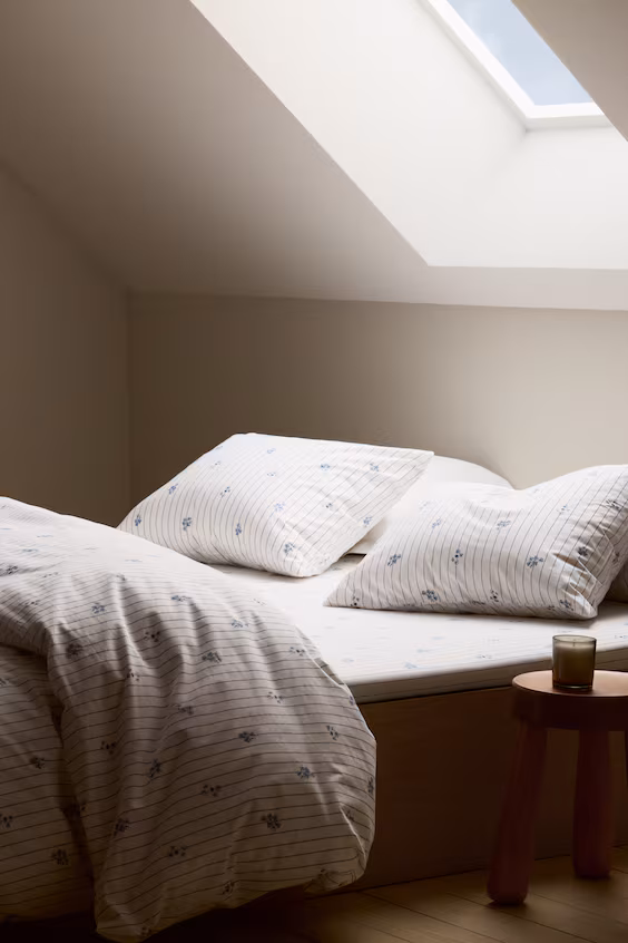 Простынь-наволочка из хлопка с рисунком