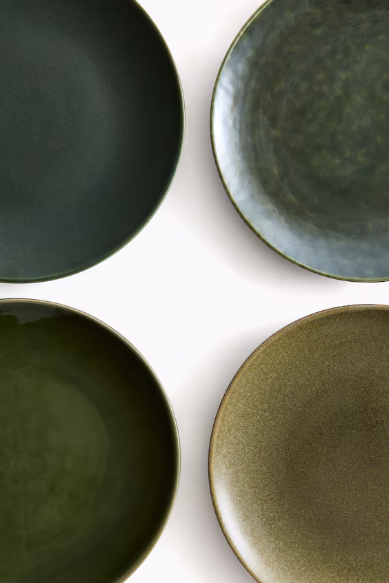 Набор из 4 средних тарелок из греса