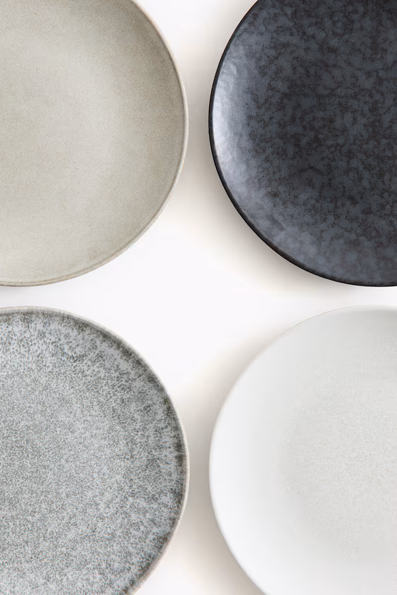 Набор из 4 средних тарелок из греса