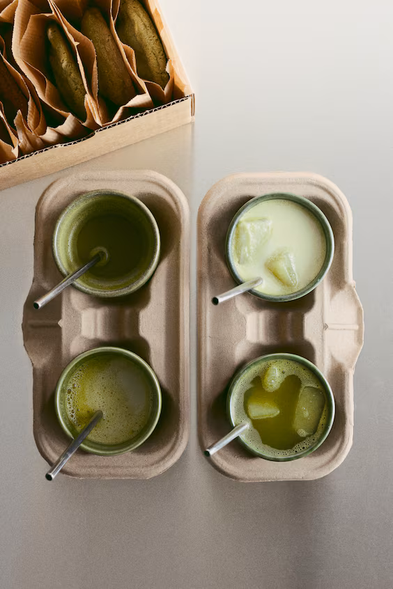 Набор из 4 кружек из греса