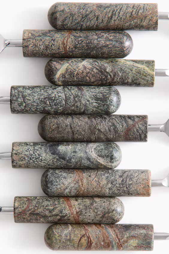 Набор из 3 ножей для сыра с мраморной ручкой