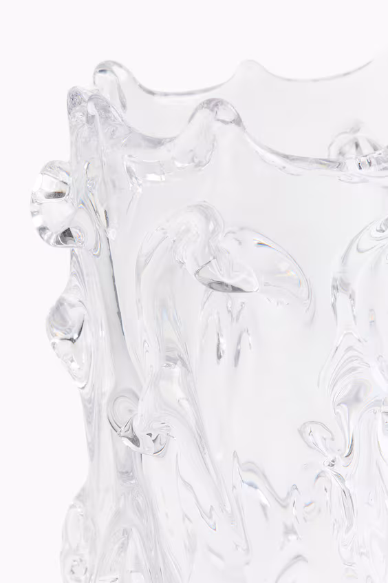 Большой стеклянный кувшин с рельефом