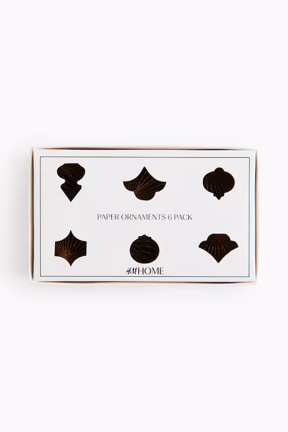 Набор из 6 бумажных новогодних украшений