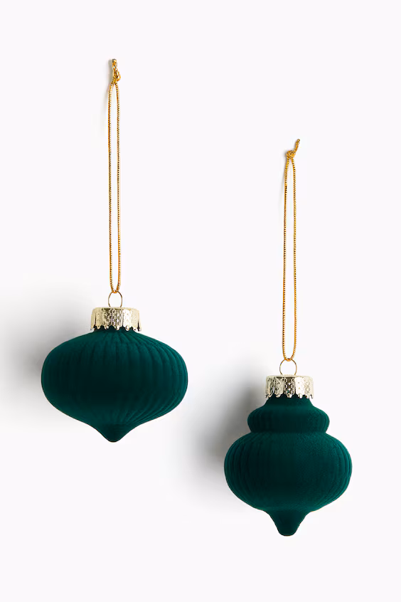 Пакет из 2 бархатных рождественских шаров