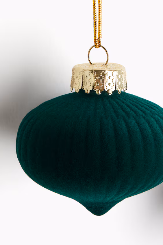 Пакет из 2 бархатных рождественских шаров