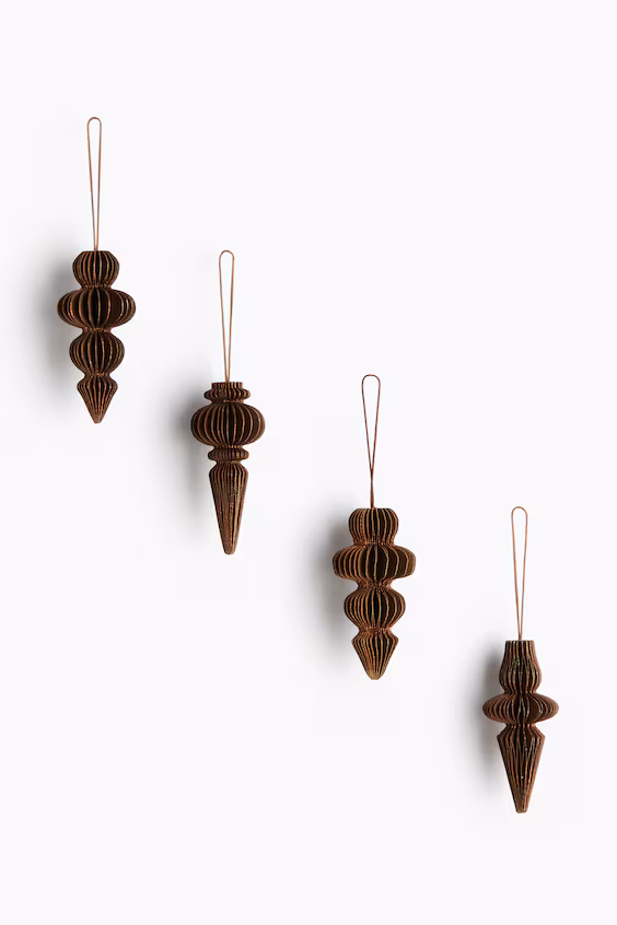 Пакет из 4 рождественских украшений из бумаги