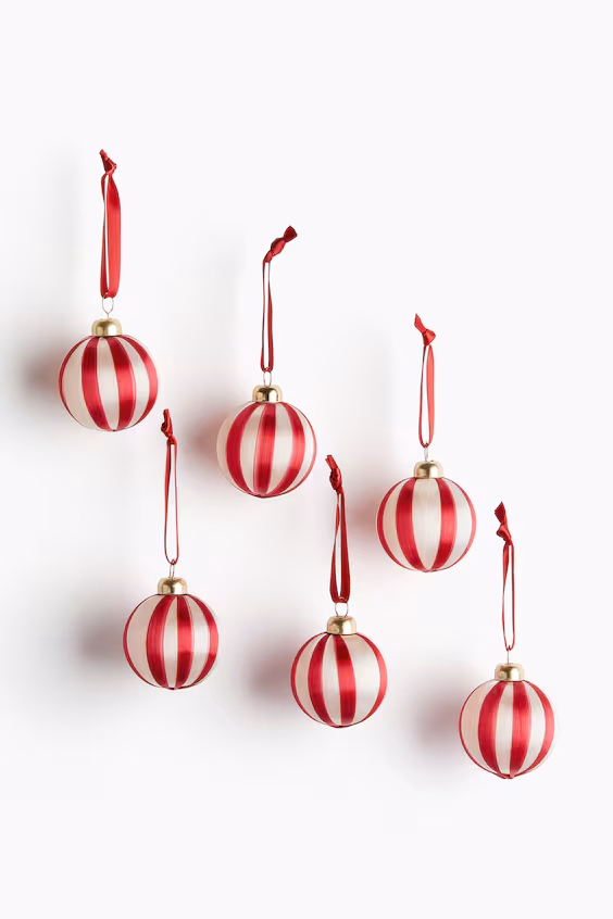 Пакет из 6 маленьких рождественских шаров