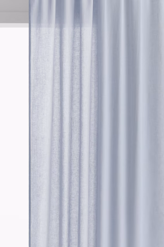 Набор из 1 длинной занавески из смесового льна
