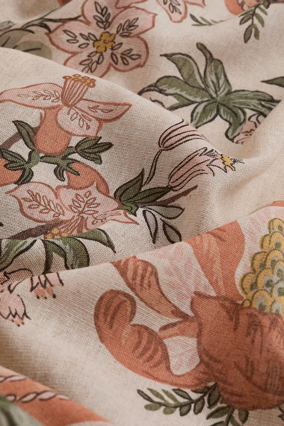 Набор из 2 длинных занавесок из смеси льна