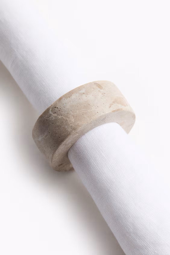 Набор из 4 мраморных кольца для салфеток