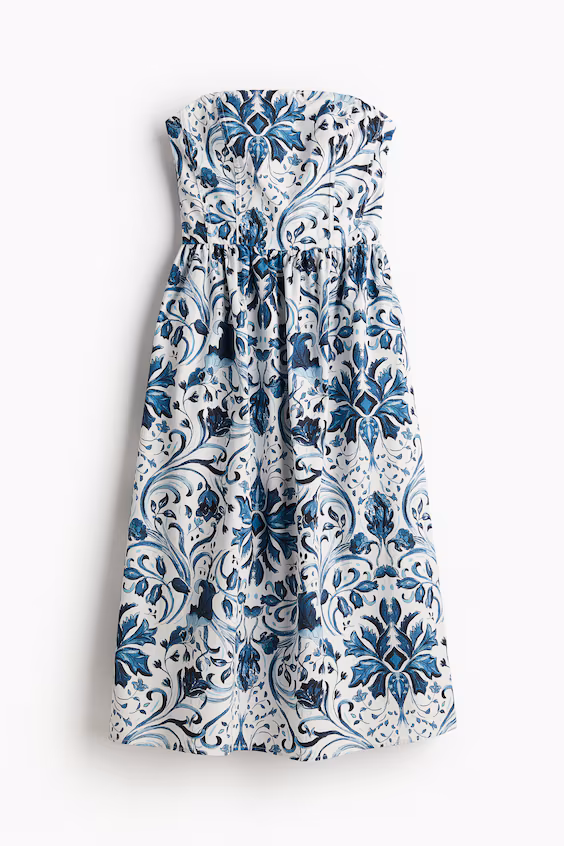 Платье на бретелях из хлопка