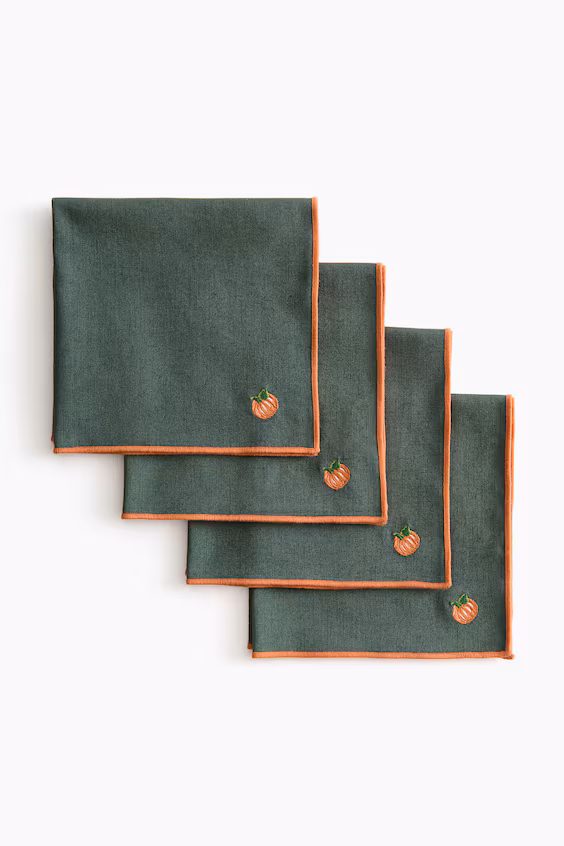 Набор из 4 вышитых салфеток