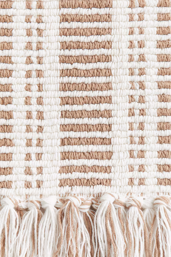 Коврик для ванной комнаты из хлопка с бахромой