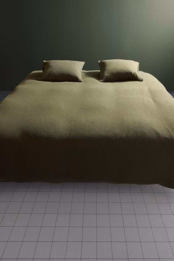 Набор покрывала для двуспальной кровати, цвет лесной зелени