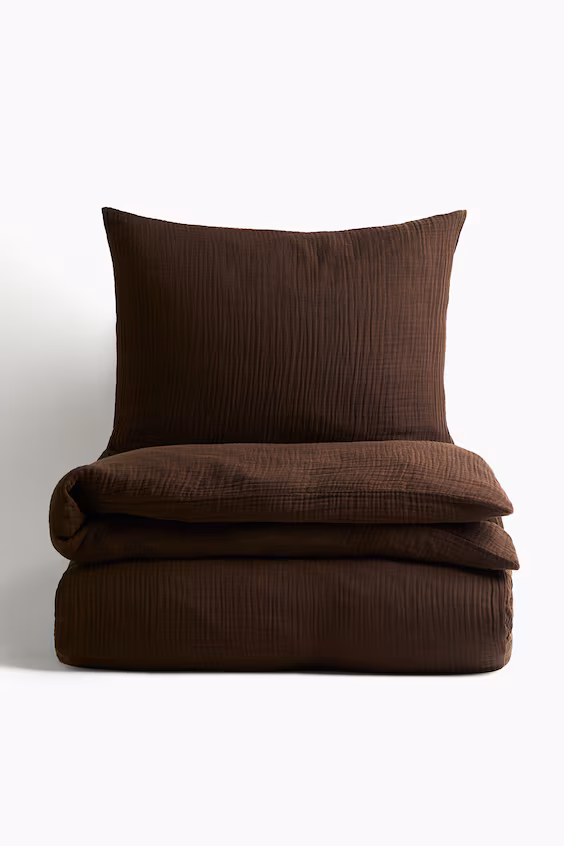 Набор покрывала для односпальной кровати, цвет темно-коричневый
