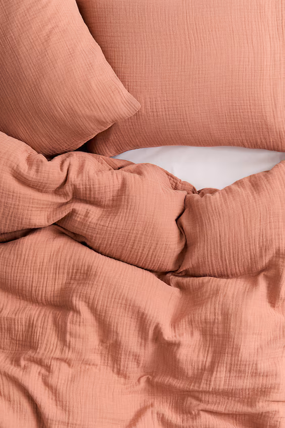 Набор покрывала для двуспальной кровати, цвет ржаво-красный